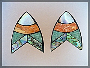 Earrings Mother Pearl Sponge Coral Abalone Clips