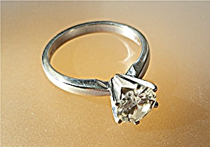 14k Gold Moissanite Tiffany Set 6 Prong Ring