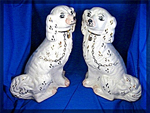 Staffordshire Dogs Pair 12 1/2 Inches Tall