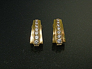 Earrings 14k Gold Diamond Omega Backs