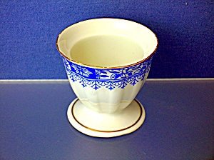 Egg Cup With Blue Design And Gold Rim.....