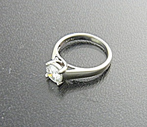 Ring 14k White Gold 1ct Moissanite Diamond Ring