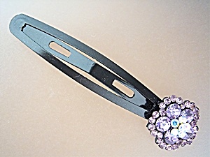 Hair Clips Shades Of Purple Crystals And Metal Korea X