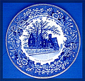 Plate Flow Blue House Of Seven Gables Souvenir