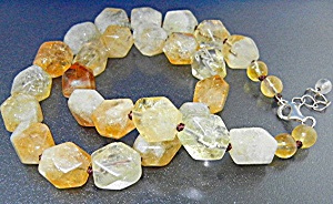 Citrine Faceted Sterling Silver Necklace