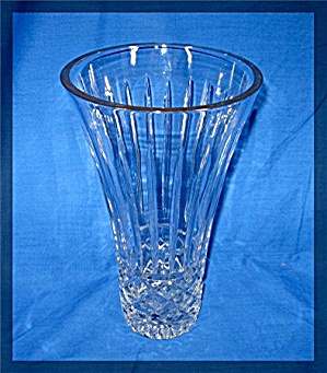 Crystal Flower Vase With Gold Rim