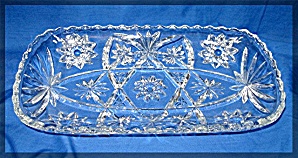 Glass Bread Serving Tray Clear, Cut