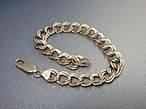 14k Gold Double Link Bracelet 7 1/2 Inches