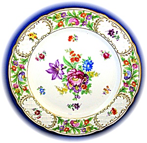 Hand Painted Porcelain Flower Plate Schumann Bavaria