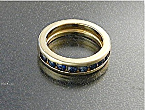 14k Gold And Sapphire Channel Set Band Ring