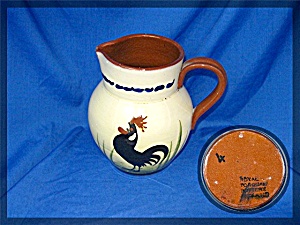 Torquay Pottery Motto Pitcher Chicken Motif