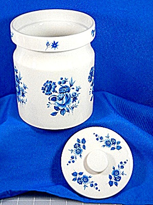 Portmeirion Medium Canister Blue Flowers With Lid.