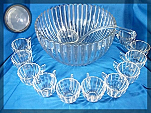 Punch Bowl 11 Glasses And Ladle Heisey Glass