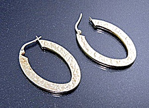 Earrings 14k Signed Gold Hoop Earrings Pierced