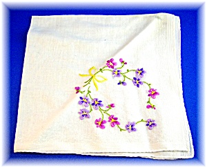 Embroidered Hankie - Forget-me-nots . . . .