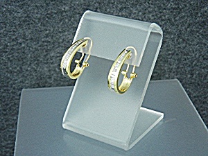 14k Gold Baguette Diamond French Clip Earrings 1 Ct