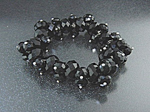 French Black Jet Beads Expanda Bracelet