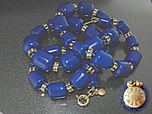 Crystal Thermoset Lapis Color J Crew Necklace