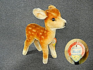 Steiff Mohair Baby Deer Germany With Tag