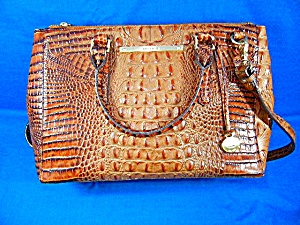 Brahmin Pecan Leather Lincoln Satchel Bag