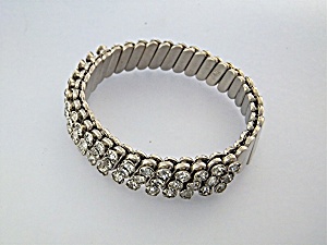 Bracelet Silver Tone Crystal Expanda Japan