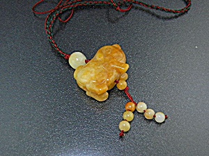 Jade Golden Pig Beads Cord Necklace