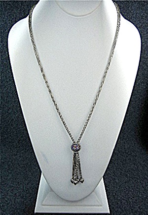 Silver Wheat Necklace Tassel Pendant