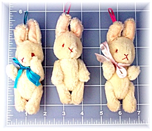 Vintage Easter Tiny Bunnies 3 With Loop Hangers