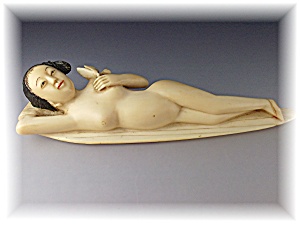 Japanese Ivory Carved Doctors Lady
