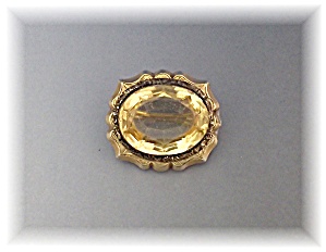 Brooch Pin Victorian Citrine Colored Stone C Clasp