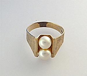 Ring Cultured Pearls European Gold Germany