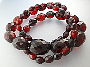 Cherry Amber Faceted Necklace Poland