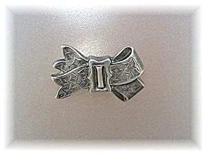 Brooch Pin Sterling Silver Bow English Hallmark 1800s
