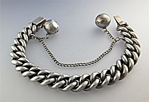 Bracelet Sterling Silver Curb Link Silver Balls Uk