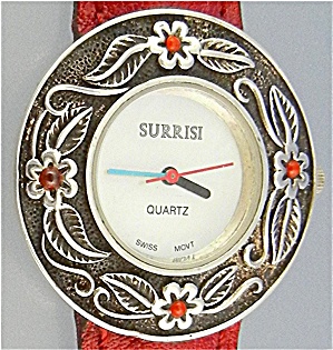 Surrisi Sterling Silver Coral Flowers Mother Of Pearl W