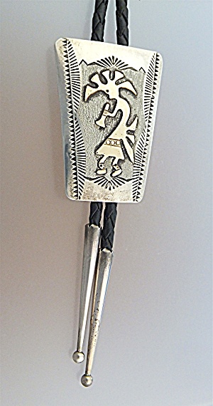 Bolo Tie Sterling Silver 12k Gf Leather Randall Begay