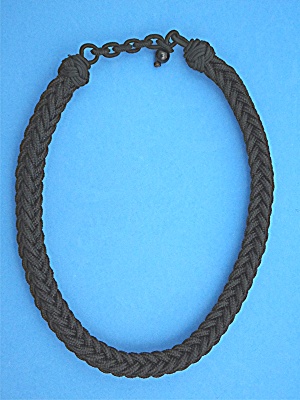 Necklace Black Cord Choker Hand Made