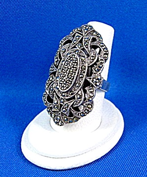 Sterling Silver Marquisite Ring Antique