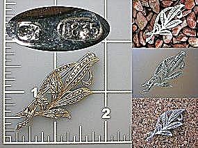 Marcasite Leaf Brooch Pin