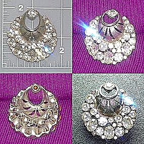Vintage Silver Crystal Brooch Pin