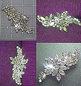 Crystal Brooch Pin Marquise And Rounds Vintage