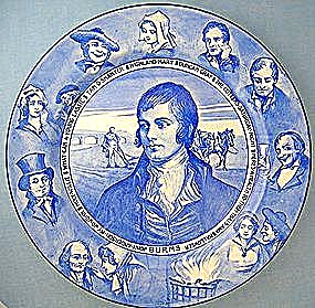 Royal Doulton Commemorative, Robert Burns, Blue & White