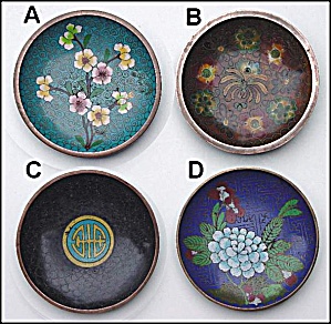 Set Of 4 Small Cloisonne Dishes