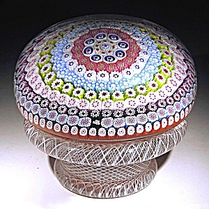 St. Louis 1972: Concentric Millefiori Piedouche Paperweight