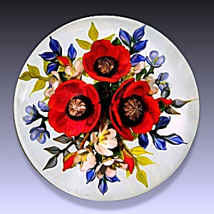 Rick Ayotte 1991: Red Poppy Bouquet Paperweight