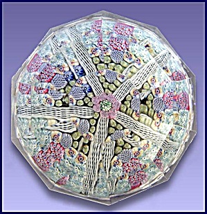 Whitefriars 1975: Multi-faceted Millefiori Paperweight