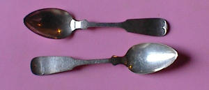Pr J & G Silver Spoons - Tipped Pattern - C1900