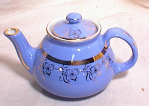 2 Cup Hall Teapot - Blue & Gold