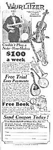 1927 Wurlitzer Violin-mandolin+ Music Room Ad