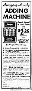 1945 Hand Adding Machine - Calculator Magazine Ad